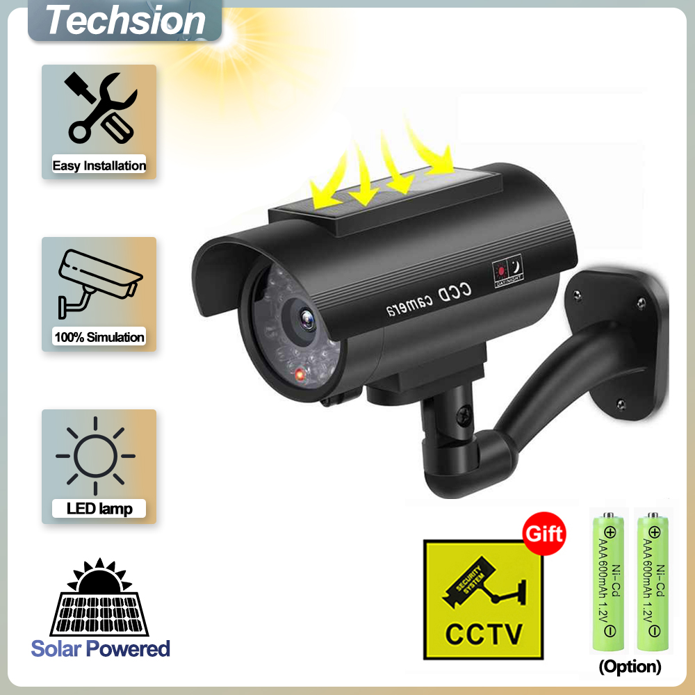 Home Security Lights Outdoors - Cámara de vigilancia simulada de paneles