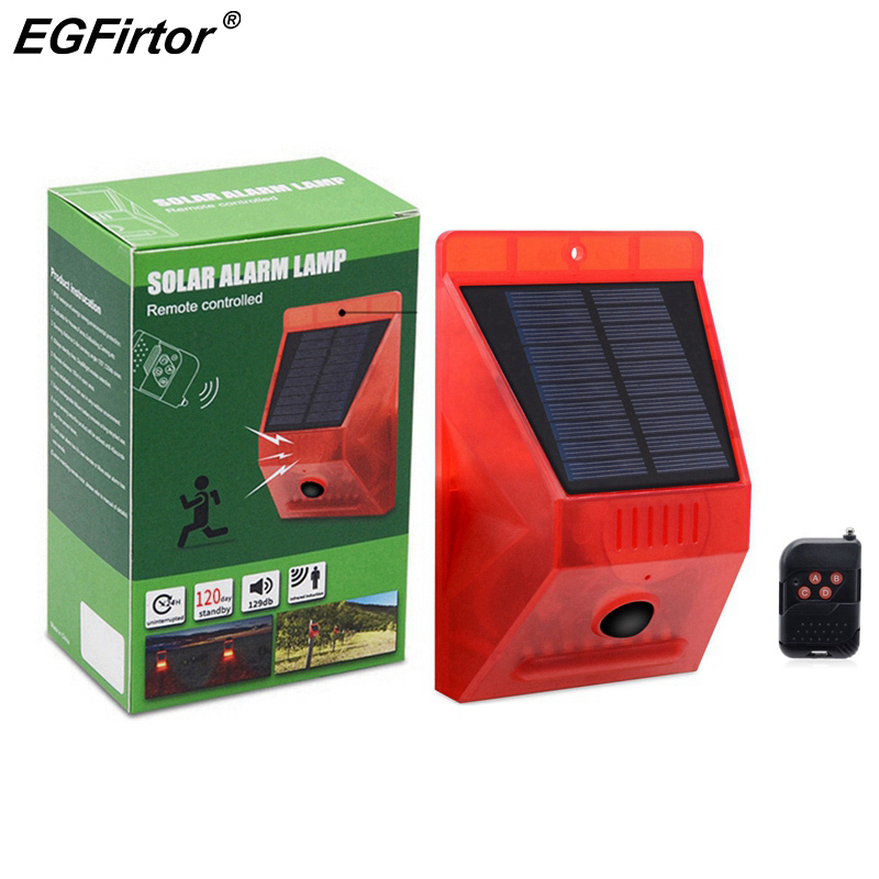 Home Security Yard Sensors - Lámpara de alarma Solar con Control