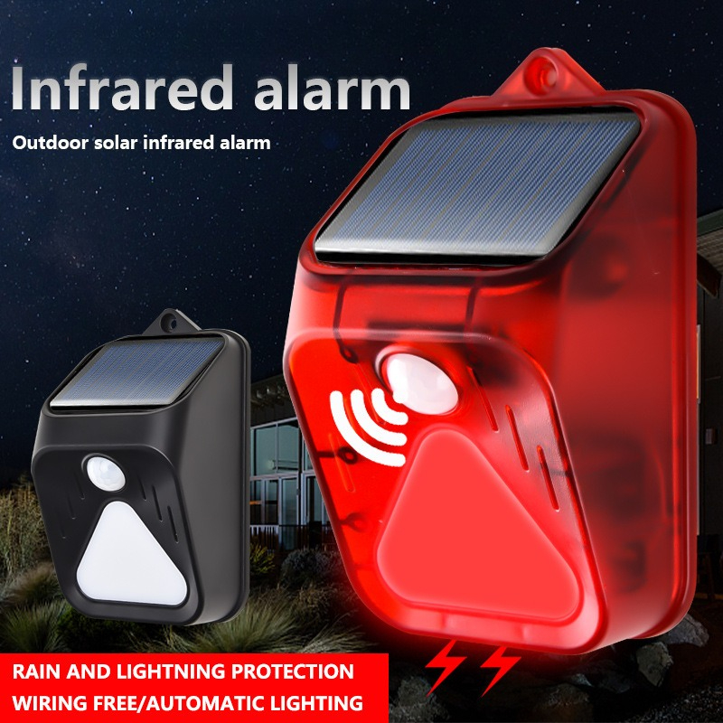 Home Security Yard Sensors - Luz de alarma impermeable con energía