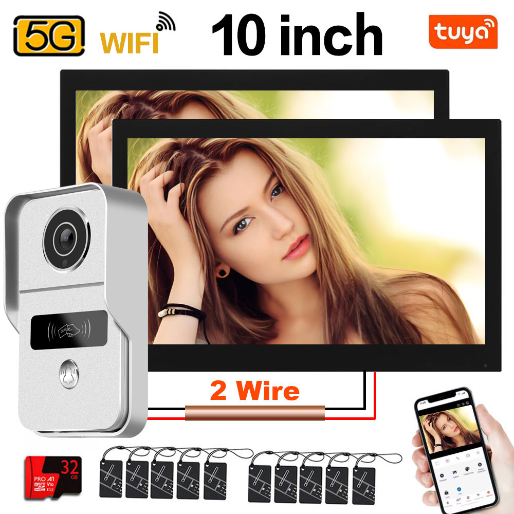 Home Security Video Systems - Tuya 1080P 5G Wifi, 2 monitores