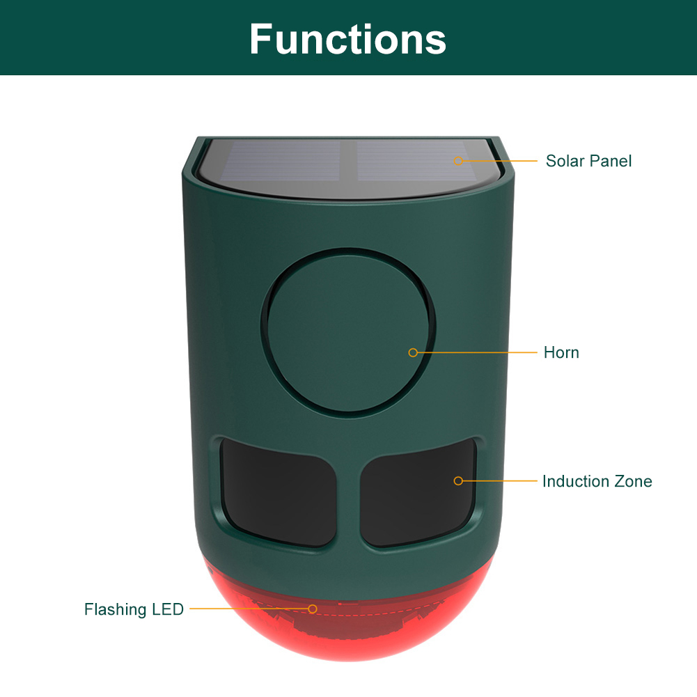 Home Security Lights Outdoors - Alarma Solar con Sensor de Movimiento