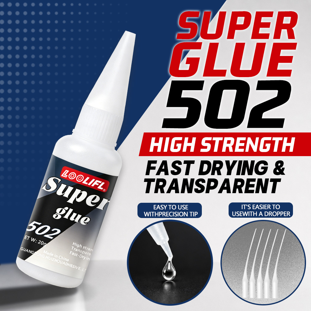 Glass Break Detector - Loolifl-502-20Ml Adhesivo de Cianoacrilato Transparente Instantáneo