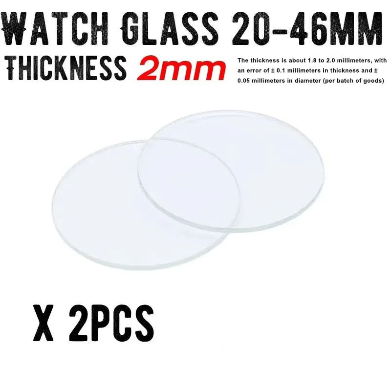Glass Break Detector - 【2PCS】Vidrio redondo para reloj de 2,0