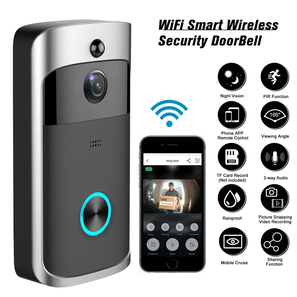Home Security Camera Installation - Timbre inalámbrico WIFI para el hogar,