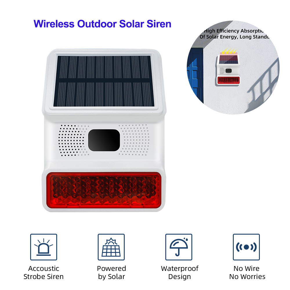 Home Security Lights Outdoors - TAIBOAN 433MHZ luz de sonido Solar
