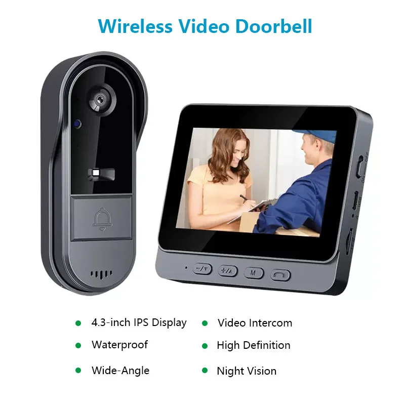 Home Security Lights Outdoors - Videoportero Inalámbrico para Exteriores con Visión