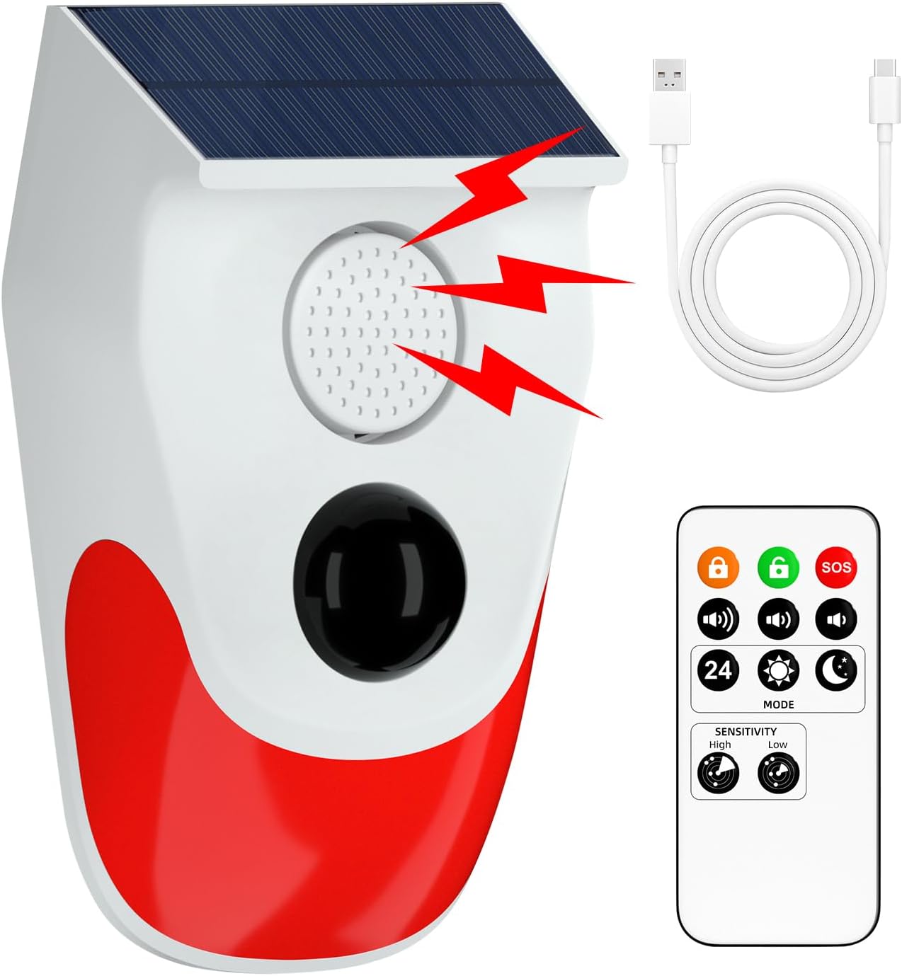 Alarma Solar para exteriores c - Home Security Lights Outdoors reseña y precio