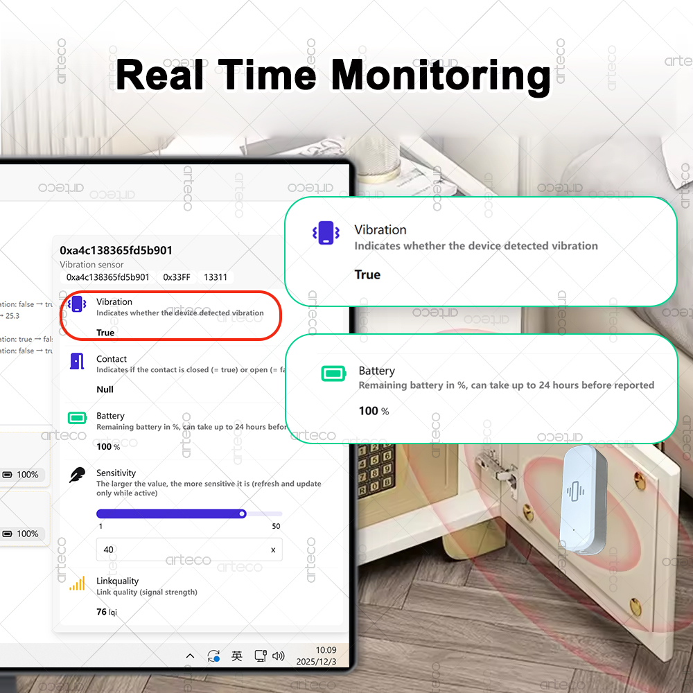 Sensor de vibración inteligent - Home Security With Alarm reseña y precio