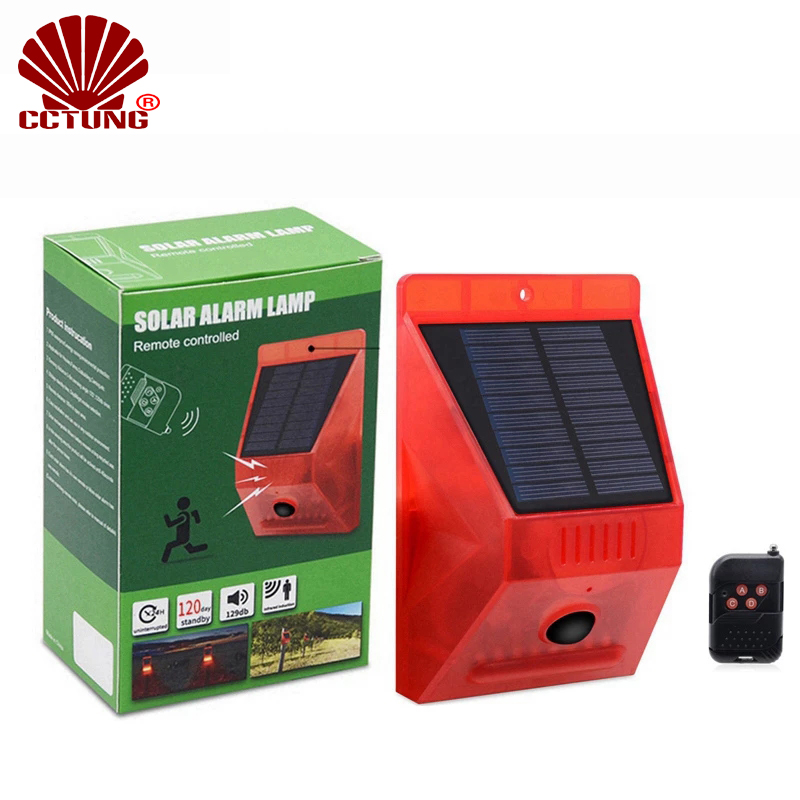 Lámpara de Alarma Solar con Se - Home Security Yard Sensors reseña y precio