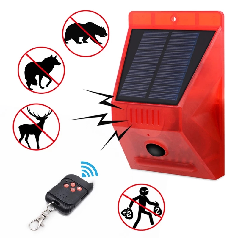 Lámpara de Alarma Solar con Se - Home Security Yard Sensors reseña y precio
