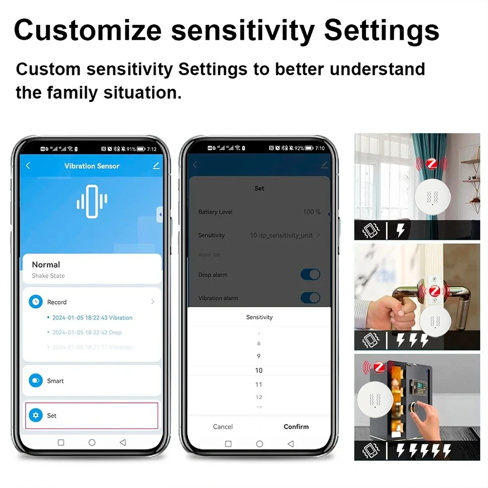 Sensor Inteligente de Vibració - Home Security With Alarm reseña y precio