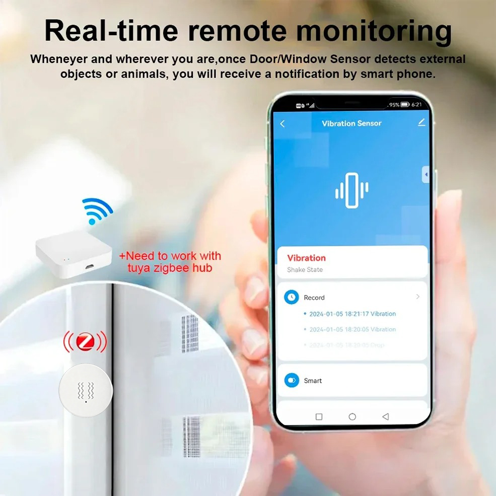 Sensor Inteligente de Vibració - Home Security With Alarm reseña y precio
