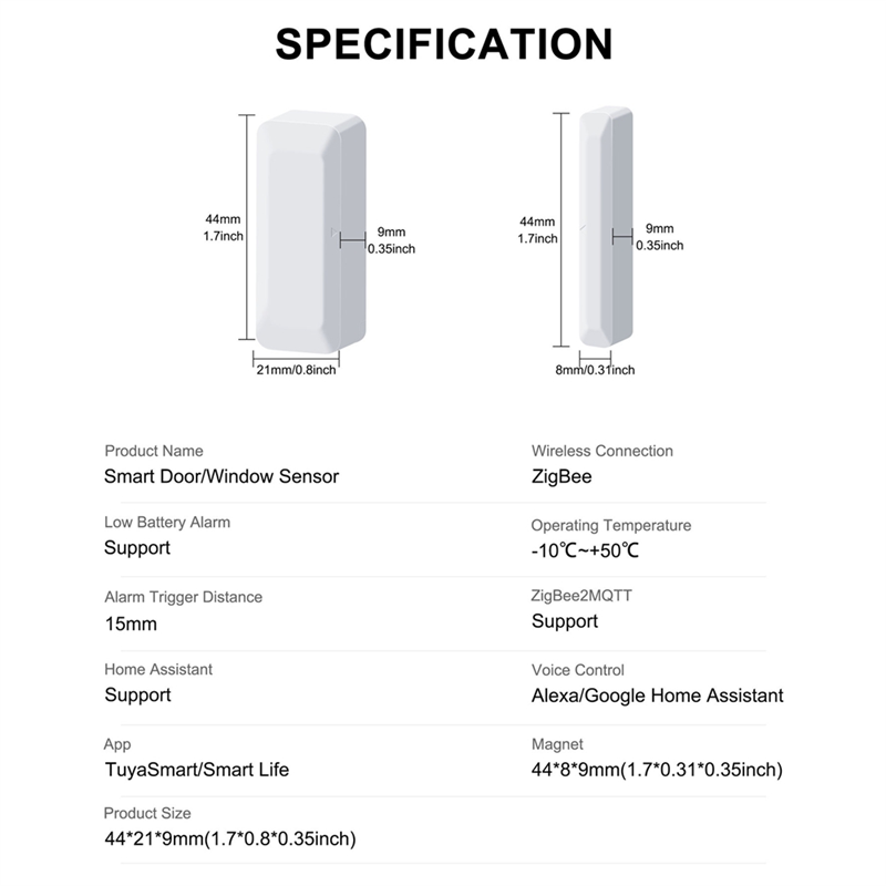 ABLG Tuya Zigbee Sensor de pue - Home Security With Alarm reseña y precio